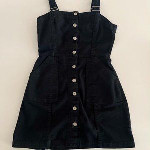 H&M Divided Black Button Up Overall Dress - Size 4